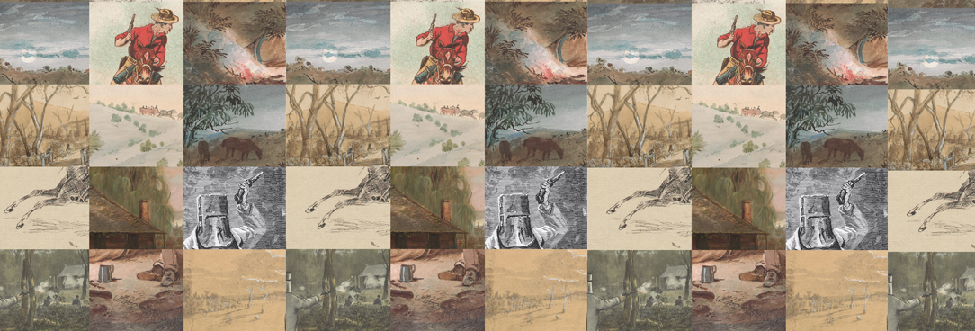 A series of paintings of bushrangers